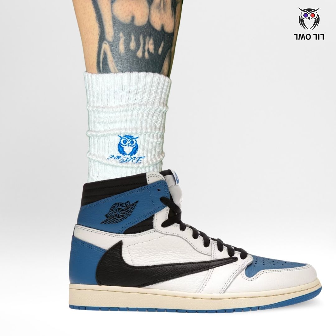 LILOWL Logo Premium Crew Socks(1Pair)Blue