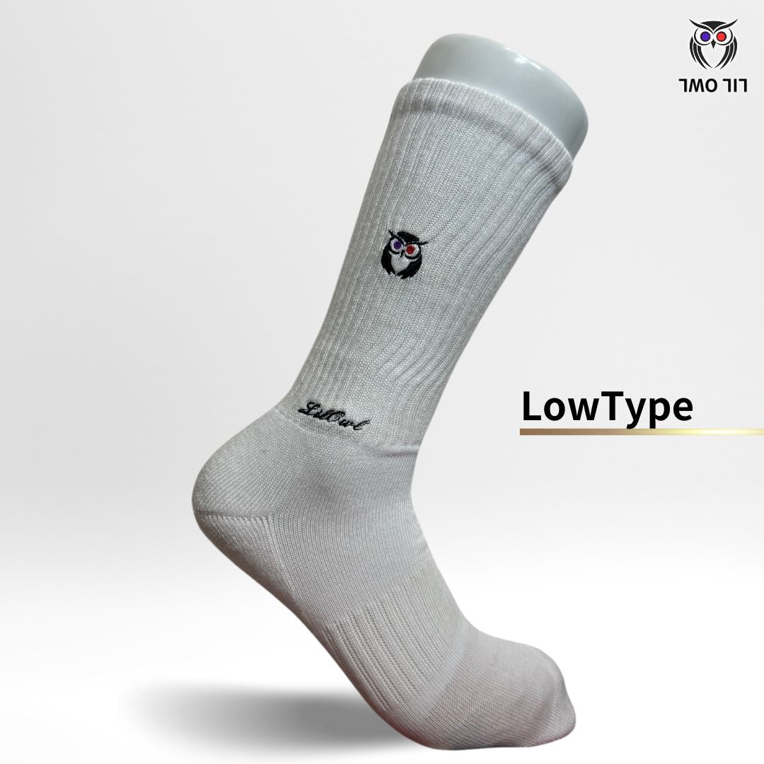 LILOWL Logo Premium Crew Socks(1Pair) Brown