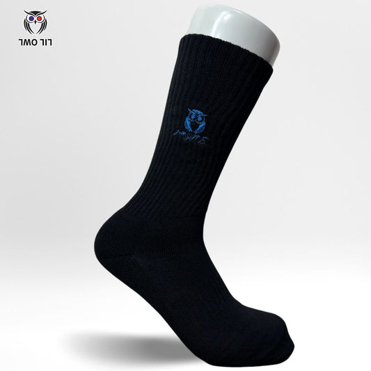 LILOWL Logo Premium Crew Socks(1Pair)Black&Blue