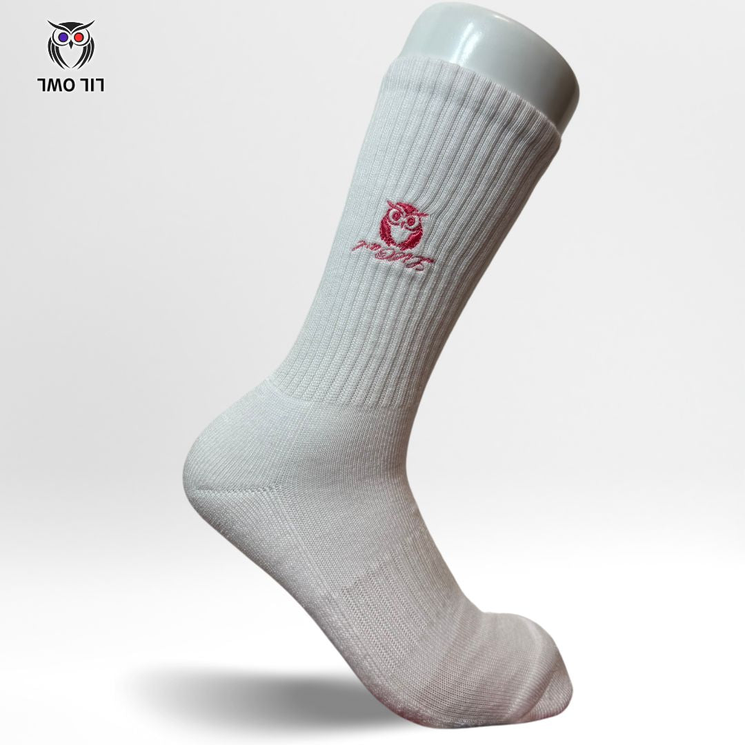 LILOWL Logo Premium Crew Socks(1Pair)       Pink