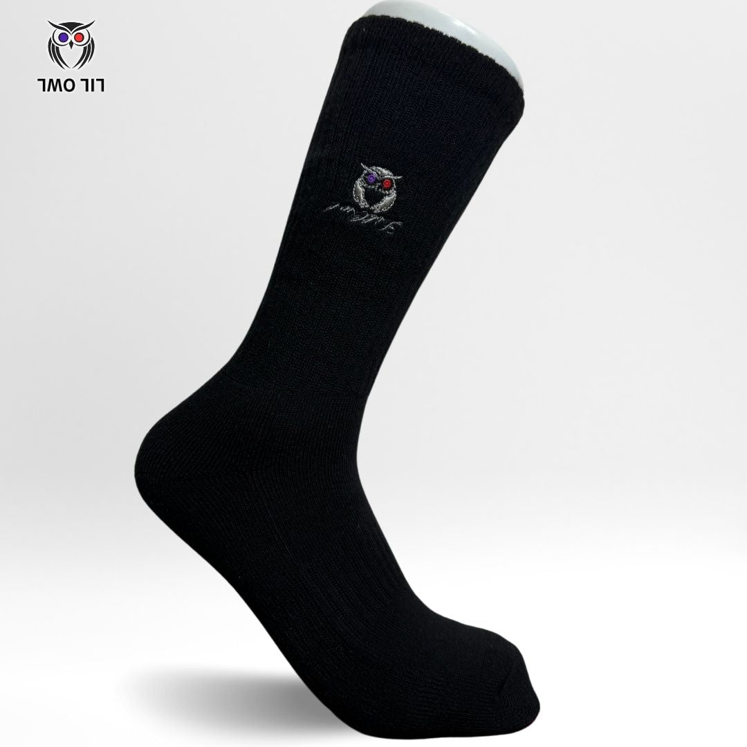 LILOWL Logo Premium Crew Socks(1Pair) Black&Original